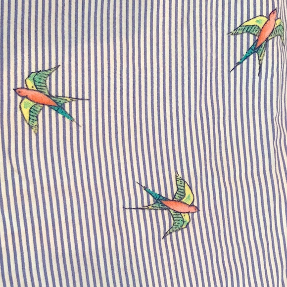 TOGETHER CLOTHING - SPARROWS & STRIPES LACE UP SLEEVELESS BLOUSE - Picture 3 of 7